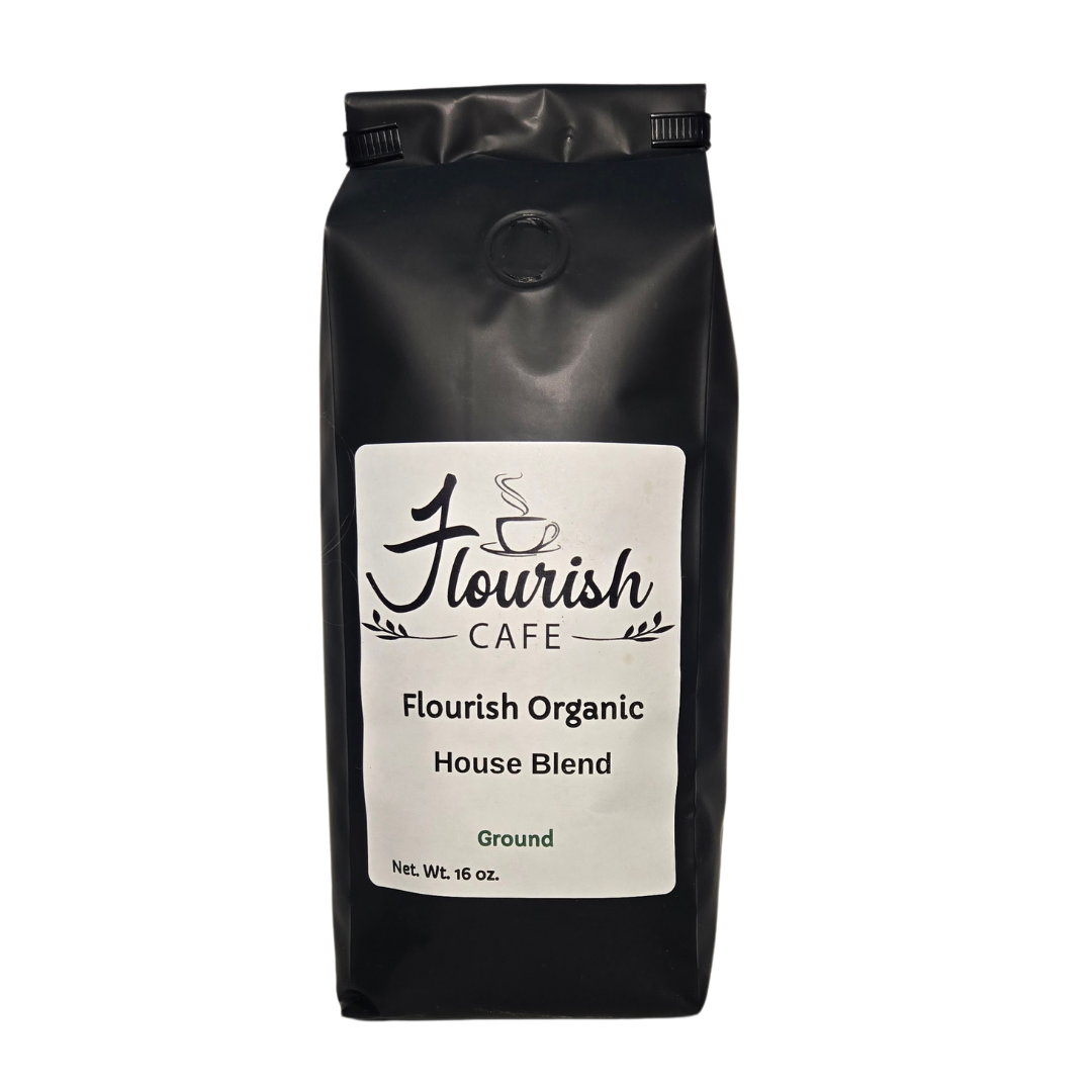 |4-Pack|Fresh Ground Organic Flourish House Coffee 16oz